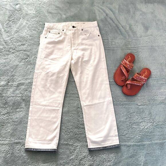 rag & bone white bucquet Marilyn crop jeans - Picture 1 of 11
